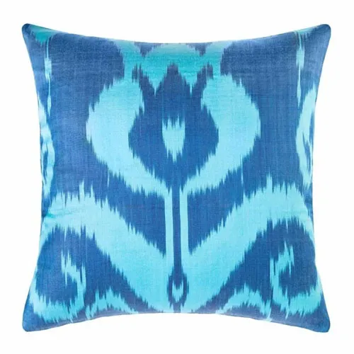 Handcrafted Margilan Pure Silk Ikat Decorative Pillow / Cushion Cover