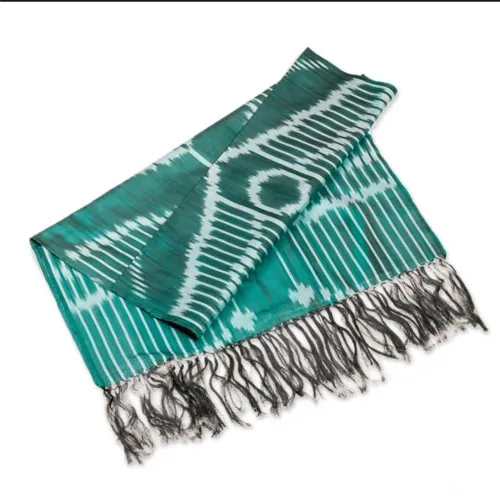 Marg‘ilon 100% Tabiiy Ipak Ikat Sharfi – Uzbek Alive