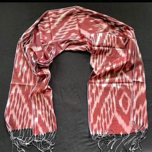 Marg‘ilon 100% Tabiiy Ipak Ikat Sharfi – Uzbek Alive